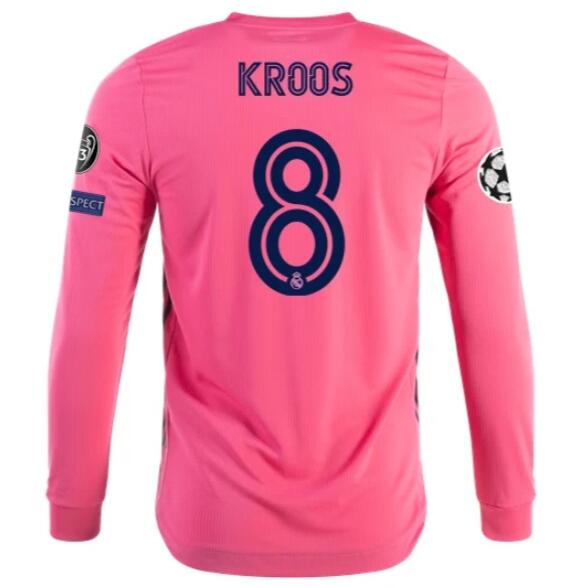 Real Madrid Long Sleeve Away Kit Soccer Jersey TONI KROOS #8 2020/21